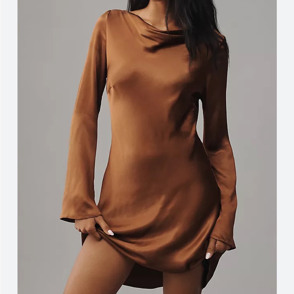 Anthropologie long sleeve cowl neck Mini Dress (XXS)